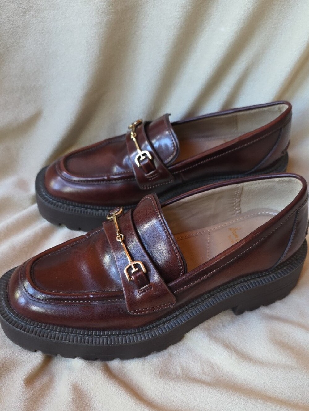 Sam Edelman Women's Dark Brown Leather Bit Loafers - Picture 2 of 7